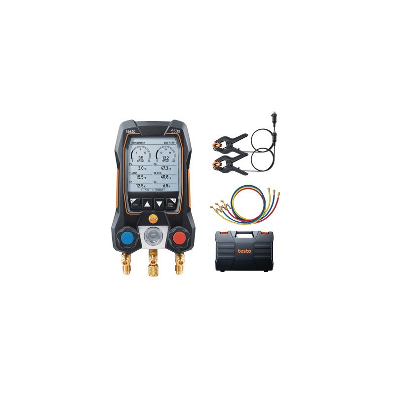 Kit standard Testo 550S avec flexibles - kit manomètre froid 2 voies- TESTO - 0564 5504
