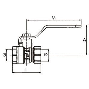 Valvola a sfera FF tipo applicazioni civili 3/4"- DIFF - 110018