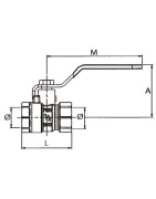 Valvola a sfera FF tipo applicazioni civili 1"- DIFF - 110019