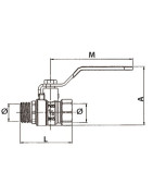 Valvola a sfera MF tipo applicazioni civili 1"1/4- DIFF - 110032