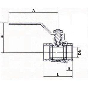 Vanne BS poignée plate MM1/2"- DIFF - 110040