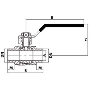 Valvola a sfera MM PN 40 1"1/2- DIMPEXP - 1162-112