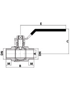 Valvola a sfera MM PN 40 1"1/2- DIMPEXP - 1162-112