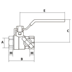 Valvola a sfera FF con scarico PN 40 2"- DIMPEXP - 2142-2