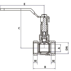 Valvola a sfera FF con maniglia allungata PN 40 3/4"- DIMPEXP - 1346-34