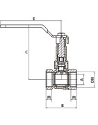 Valvola a sfera FF con maniglia allungata PN 40 3/4"- DIMPEXP - 1346-34