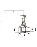Valvola a sfera MF con maniglia allungata PN 40 1/2"- DIMPEXP - 1356-12