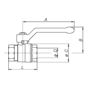 Valvola a sfera MF maniglia a farfalla PN 40 nf 1/2"- EFFEBI - 0825V404NF