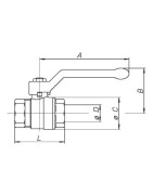 Valvola a sfera MF maniglia a farfalla PN 40 nf 1/2"- EFFEBI - 0825V404NF