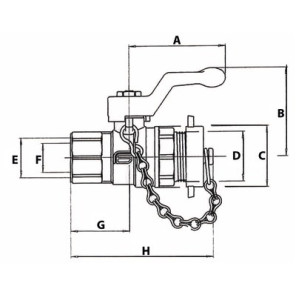 Rubinetto MM con chiave quadrata e tappo 1/2 tappy- EFFEBI - 2157N404