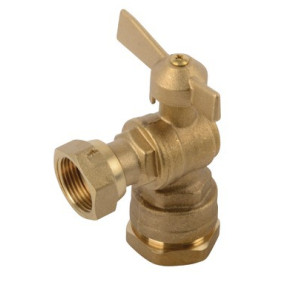 Rubinetto d'arresto prima/dopo contatore a squadra per tubo pe 3/4"- DIFF - 110166
