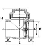 Valvola di ritegno a battente sede in metallo 1/2"- DIFF - 110250