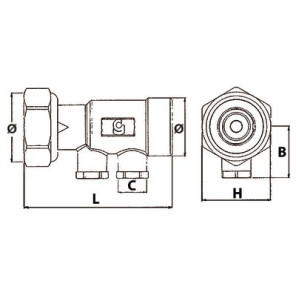 Valvola di ritegno nf antinquinamento ottone 3/4 f m corta- DIFF - 110297