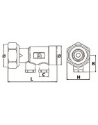 Valvola di ritegno nf antinquinamento ottone G1/4" lungo- DIFF - 110298