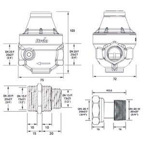 Riduttore isobar multifilettato da 1/2 a 3/4- ITRON - ISOPLUSCCMG