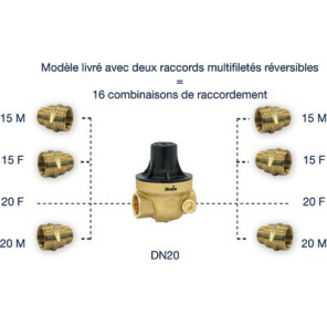 Riduttore isobar multifilettato da 1/2 a 3/4- ITRON - ISOPLUSCCMG