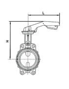 Valvola a farfalla con fori di centraggio in ghisa DN65- BURACCO - CL623B065ICCL