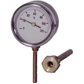 Termometro rotondo a immersione radiale 0-120°C Ø 80mm- DIFF - 606079