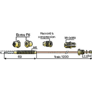 Thermocouple 6 raccords L900mm- DIFF - 704217