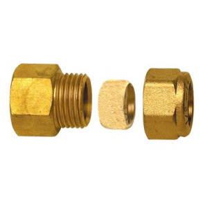 Raccordo con anello di serraggio Dritto F3/8 x tubo 12mm- DIFF - 99136  - (X10)