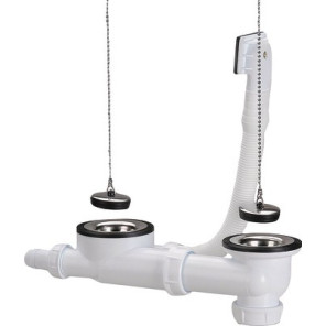 Scarico completo con sifone lavandino inox 2c- NICOLL - 0204311