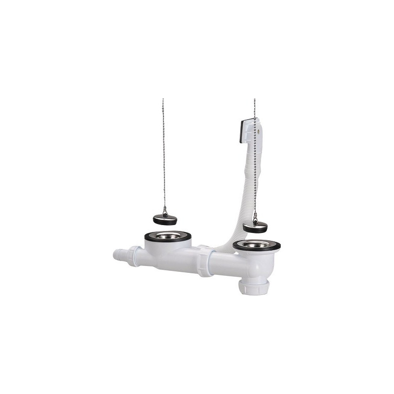 Scarico completo con sifone lavandino inox 2c- NICOLL - 0204311