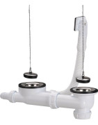 Scarico completo con sifone lavandino inox 2c- NICOLL - 0204311