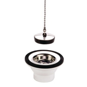 Scarico lavandino in acciaio inox con tappo.- VALENTIN - 705100 000 00
