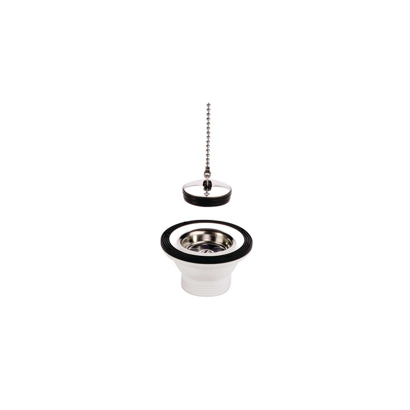 Scarico lavandino in acciaio inox con tappo.- VALENTIN - 705100 000 00