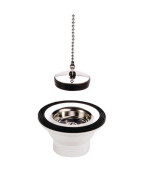 Scarico lavandino in acciaio inox con tappo.- VALENTIN - 705100 000 00
