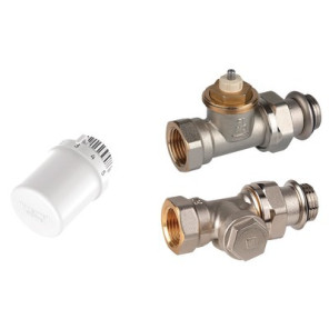 Kit valvole per radiatore 3/8" a gomito- HONEYWELL HOME - VTL3030ES10