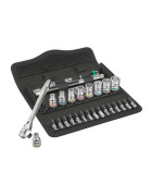 Jeu cliquet Zyklop Metal avec levier d'inversion, à carré 1/4", métrique, 28 pièces- WERA - 05004018001