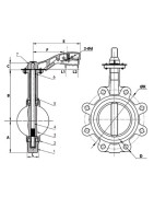 Valvola a farfalla con orecchie filettate d150- DIFF - 110179