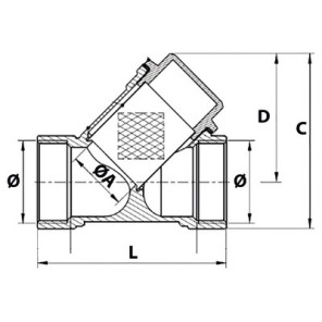 Filtro setaccio a y ottone 1"1/2- DIFF - 110222