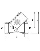 Filtro setaccio a y ottone 1"1/2- DIFF - 110222