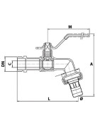 Rubinetto di scarico a sfera 3/4" 3/4"- DIFF - 110137