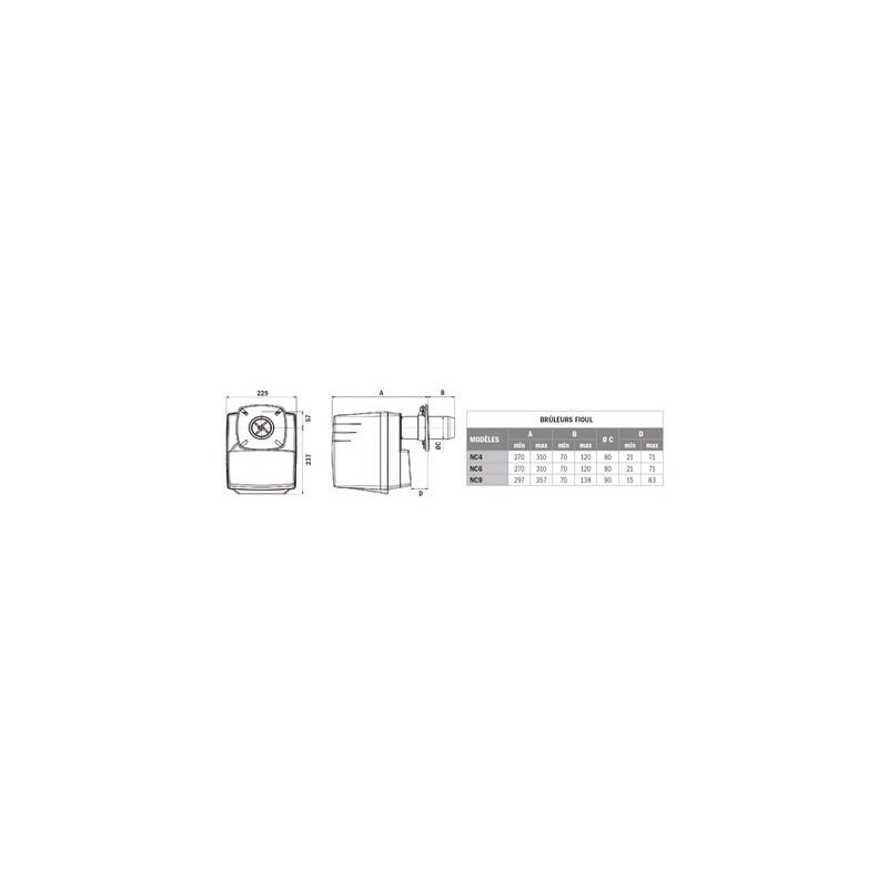 Bruciatore NC9 H101A da 45 a 95kW- CUENOD - 3832028