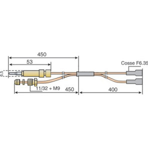 Termocoppia- DIFF pour De Dietrich Chappée - SRN527606