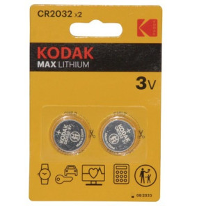 Pile Litio CR2032 KODAK- DIFF - 920037  - (X2)