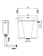 Réservoir de chasse semi bas isolé avec mécanisme DV + tube L 1m- ROI - 98948 Réservoir de chasse semi bas isolé avec mécanisme DV + tube L 1m- ROI - 98948