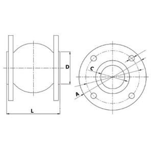 Compensatore con flange Ø65- DIFF - 110291